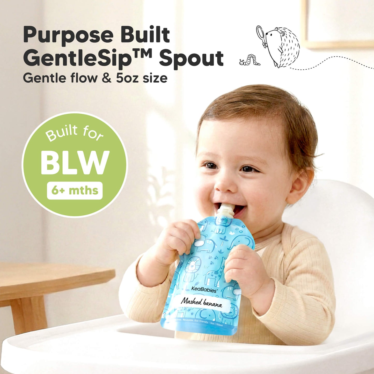 Purpose Built GentleSip™ Spout - Gentle flow & 5oz size (Built for BLW 6+ months) 31872274759866