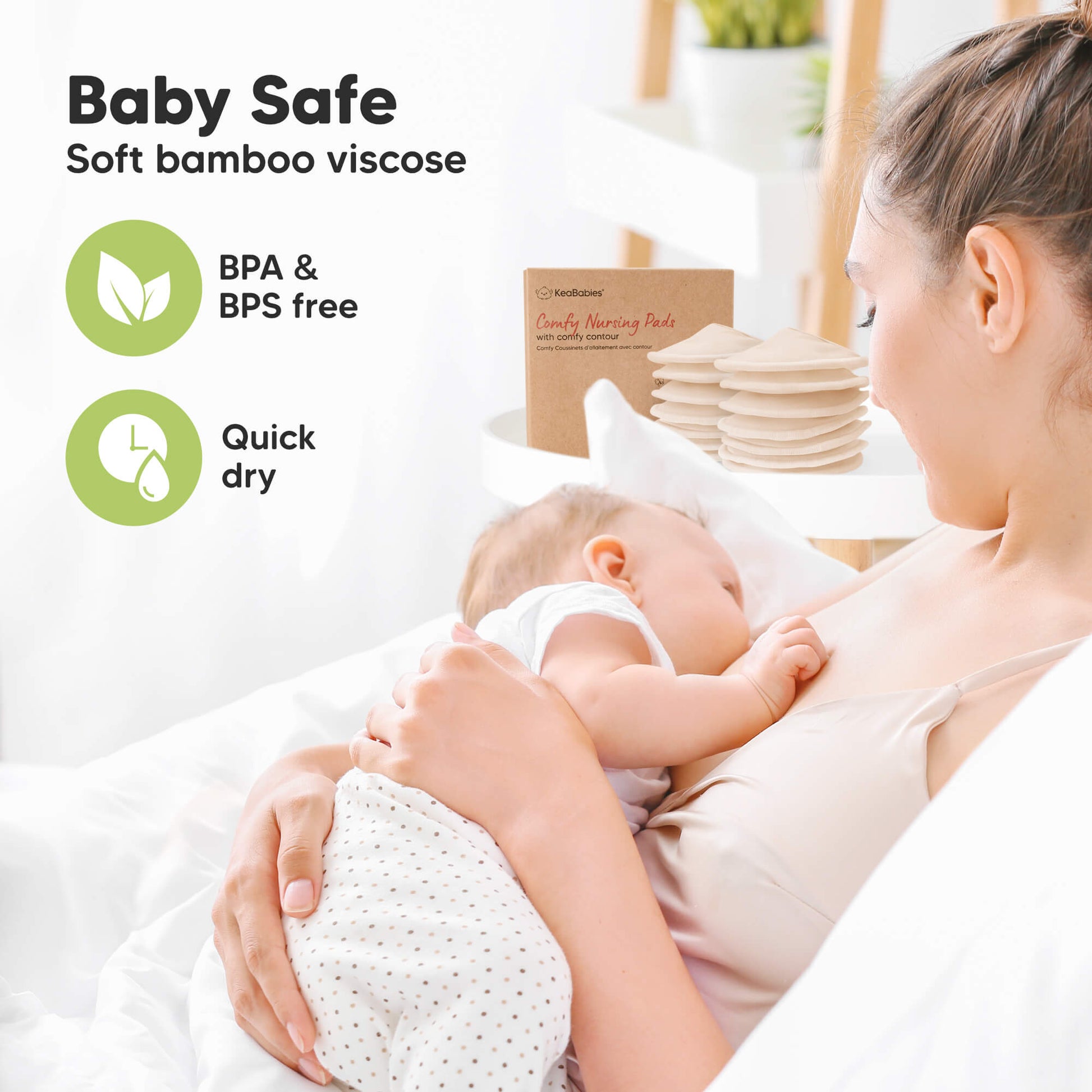 Baby Safe, Soft bamboo viscose, BPA& BPS free, Quick dry 32178989826234