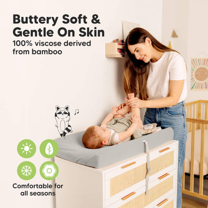 Buttery soft and gentle on skin, 100% viscose derived from bamboo, comfortable for all seasons. 28907528421562