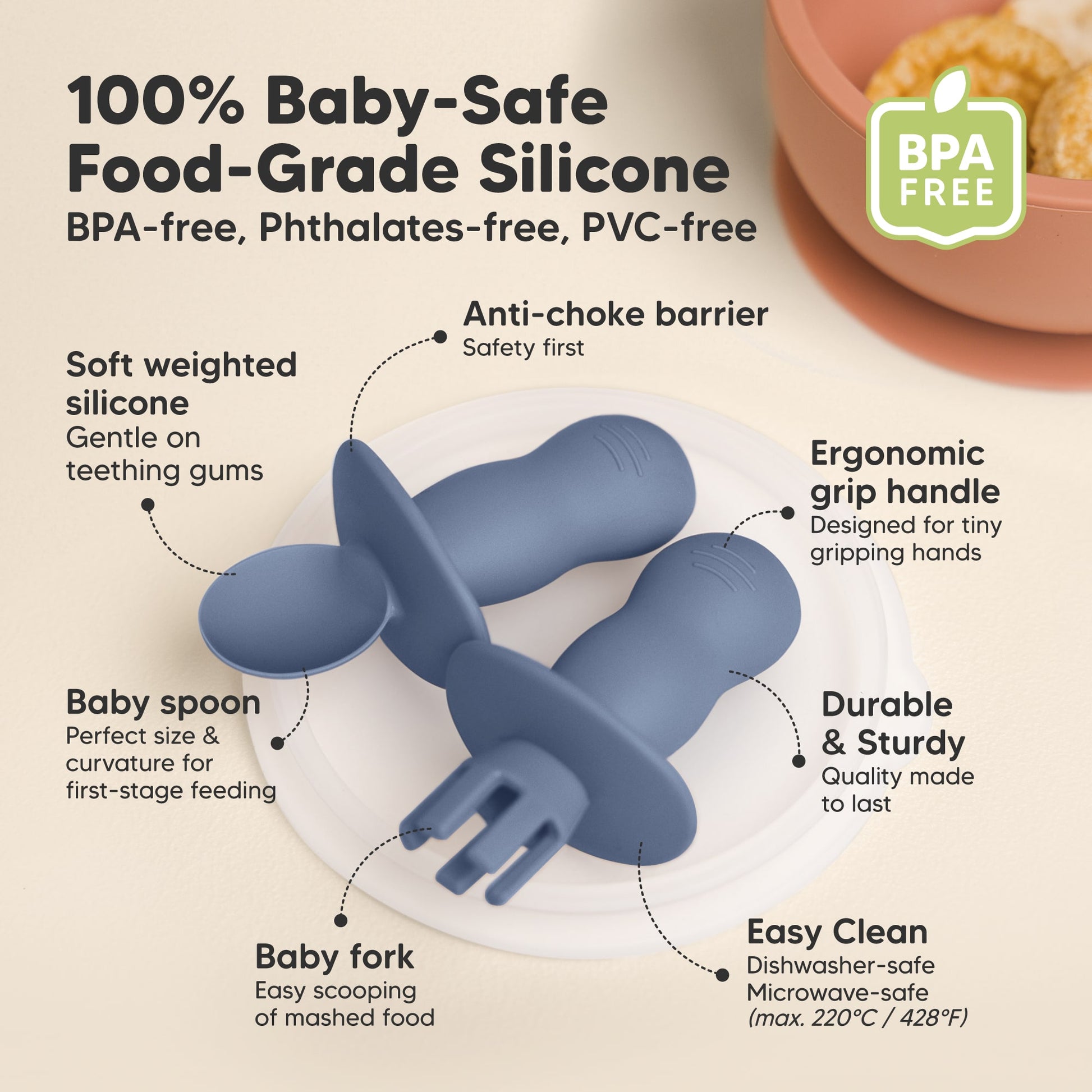 2-Sets Lil’ Prep Baby Fork & Spoon 27845875040442