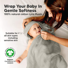 Load image into Gallery viewer, 2-Pack Lyra Muslin Hooded Towels (Graphite)
