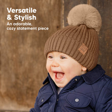 Load image into Gallery viewer, 2-Pack Pom Knitted Beanie (Dune)
