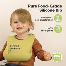 Load image into Gallery viewer, 2-Pack Prep Silicone Bibs (Olives)
