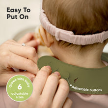 Load image into Gallery viewer, 2-Pack Prep Silicone Bibs (Olives)

