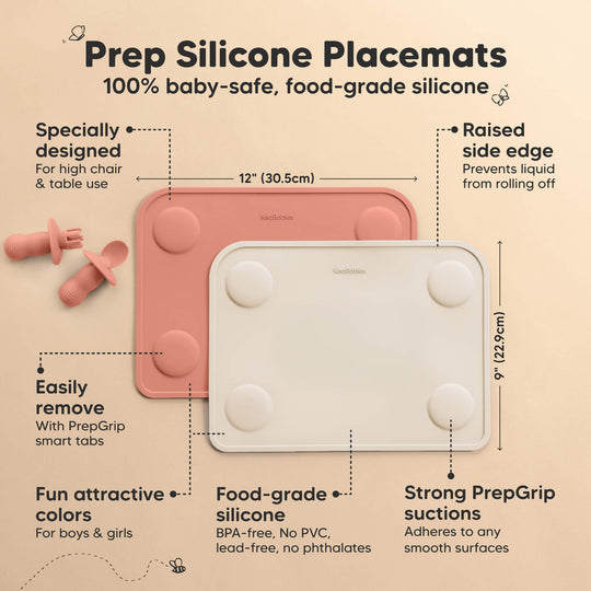 2-Pack Prep Silicone Placemats (Roseate)