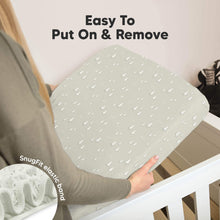 Load image into Gallery viewer, Soothe Fitted Crib Sheet (Lune Mystic)
