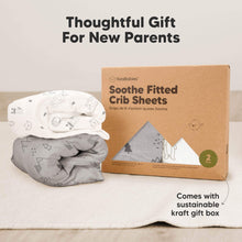 Load image into Gallery viewer, Soothe Fitted Crib Sheet (Lune Mystic)

