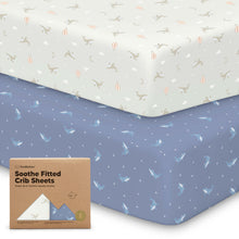 Load image into Gallery viewer, Soothe Fitted Crib Sheet (Marine Muse)
