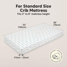 Load image into Gallery viewer, Soothe Fitted Crib Sheet (Space Quest)
