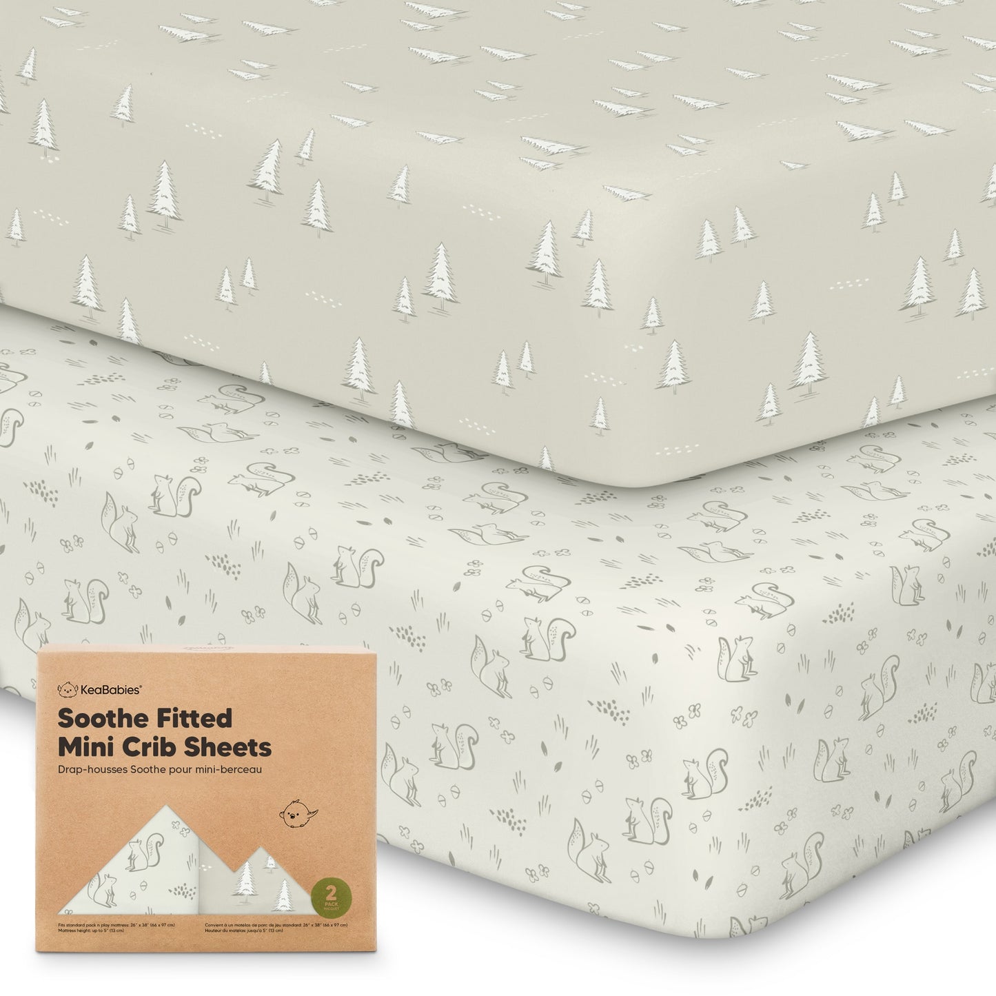 Soothe Fitted Mini Crib Sheet 27347999490234