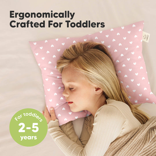 2-Pack Toddler Pillows Without Pillowcase (Hearts)