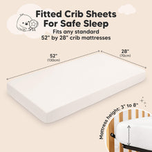 Load image into Gallery viewer, 2-Pack Aereo Fitted Crib Sheets (Soft White)
