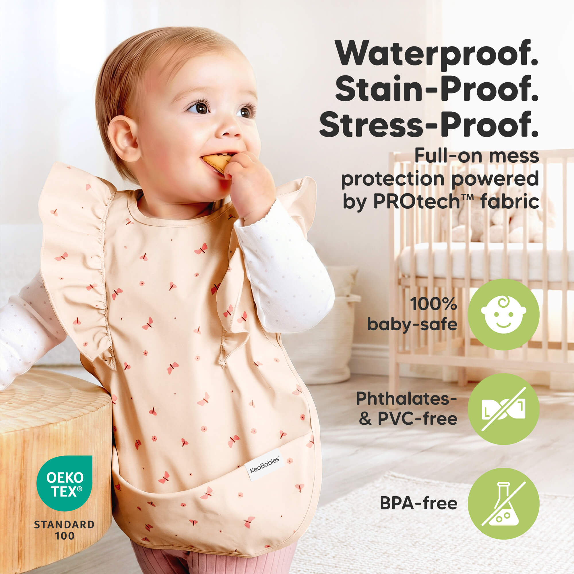 Waterproof Baby Bibs with Food Catcher for 6 to 36 Months – KeaBabies