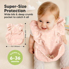 Load image into Gallery viewer, 2-Pack Fae Frills Waterproof Bibs (Jolly Rainbow)
