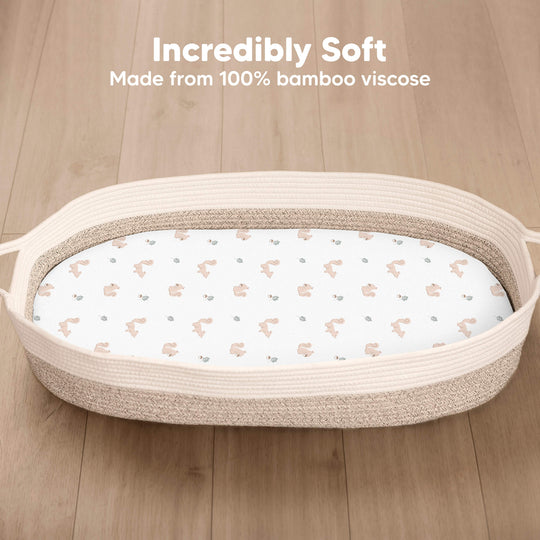 2-Pack Isla Fitted Bassinet Sheets (Nibbles/Bruce)