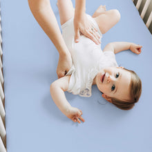 Load image into Gallery viewer, Isla Fitted Crib Sheets (Blue Flax)
