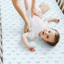 Load image into Gallery viewer, Isla Fitted Crib Sheets (Jolly Rainbow)

