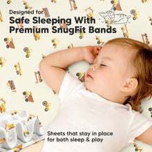 Load image into Gallery viewer, Isla Fitted Mini Crib Sheets (Construction)
