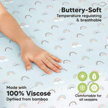 Load image into Gallery viewer, Isla Fitted Mini Crib Sheets (Jolly Rainbow)
