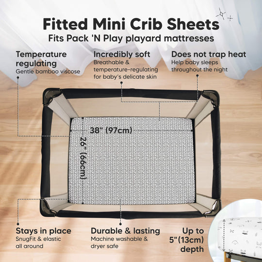 Isla Fitted Mini Crib Sheets (Nordic)
