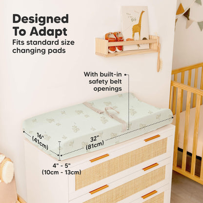 Designed To Adapt - Fits standard size changing pads 32inches long, 16inches wide, and 4-5inches depth (With built-in safety belt openings)

 31741876240570