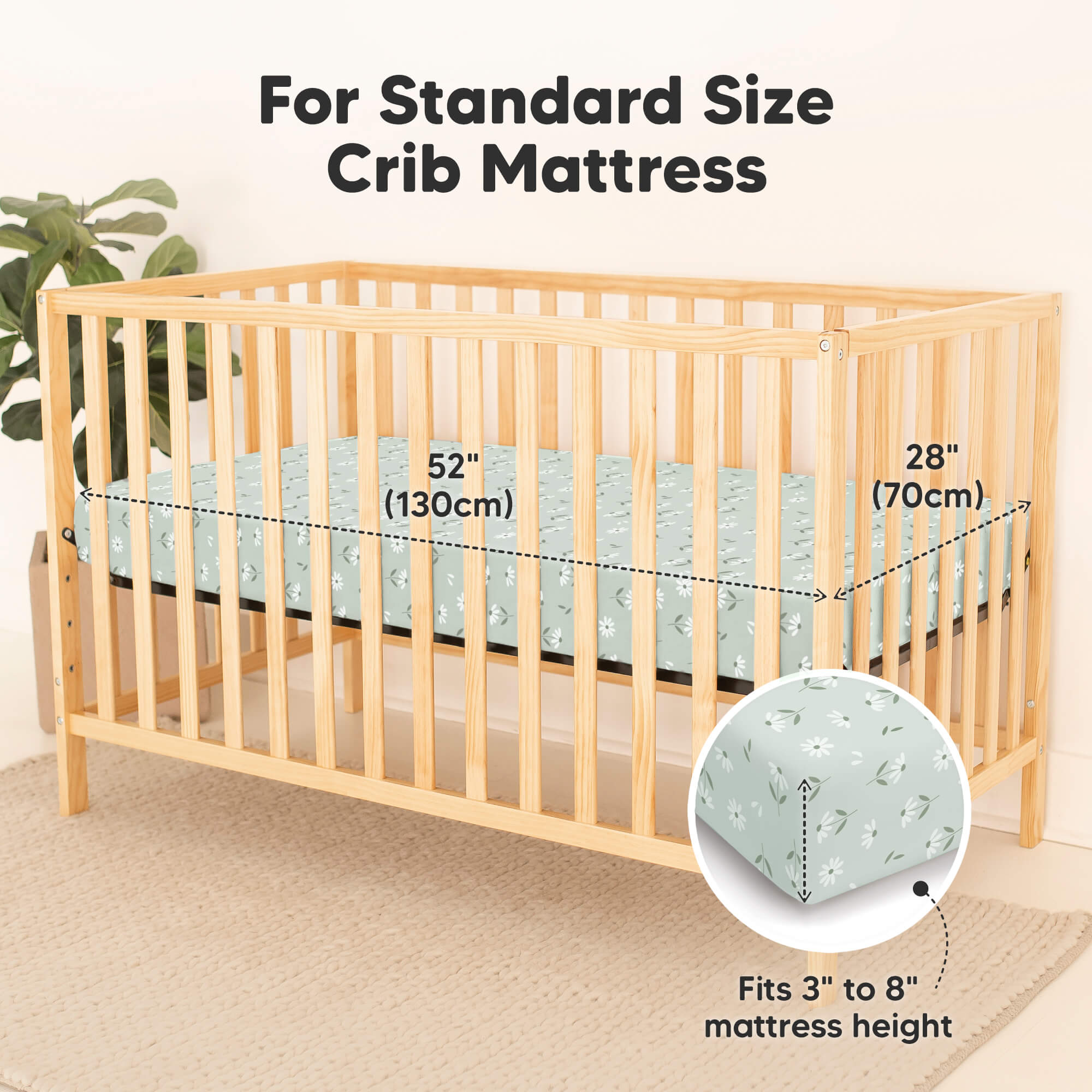 Fitted Crib Sheet For Baby Nursery Cot | KeaBabies