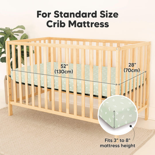2-Pack Isla [Protect+] Waterproof Crib Sheets (Herb)