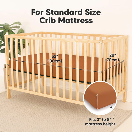 2-Pack Isla [Protect+] Waterproof Crib Sheets (Rust)