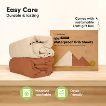 Load image into Gallery viewer, 2-Pack Isla [Protect+] Waterproof Crib Sheets (Rust)

