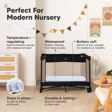 Load image into Gallery viewer, 2-Pack Isla [Protect+] Waterproof Mini Crib Sheets (Blue Flax)
