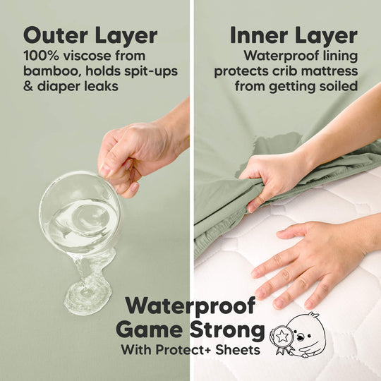 2-Pack Isla [Protect+] Waterproof Mini Crib Sheets (Foxtrot)