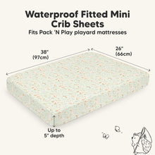 Load image into Gallery viewer, 2-Pack Isla [Protect+] Waterproof Mini Crib Sheets (Foxtrot)
