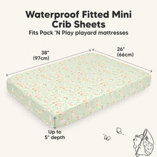 Load image into Gallery viewer, 2-Pack Isla [Protect+] Waterproof Mini Crib Sheets (Foxtrot)
