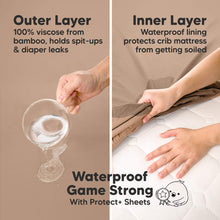Load image into Gallery viewer, 2-Pack Isla [Protect+] Waterproof Mini Crib Sheets (Latte)
