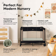 Load image into Gallery viewer, 2-Pack Isla [Protect+] Waterproof Mini Crib Sheets (Lichen)
