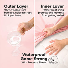 Load image into Gallery viewer, 2-Pack Isla [Protect+] Waterproof Mini Crib Sheets (Mist Rose)
