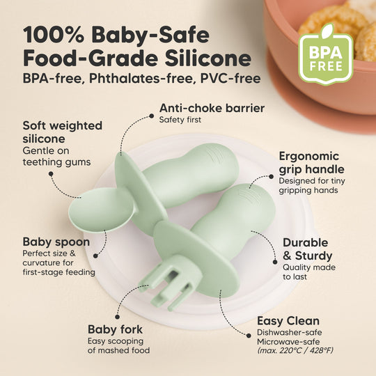 2-Sets Lil’ Prep Baby Fork & Spoon (Mellow)