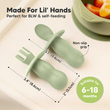 Load image into Gallery viewer, 2-Sets Lil’ Prep Baby Fork &amp; Spoon (Sage)
