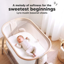 Load image into Gallery viewer, A melody of softness for the sweetest beginnings - Lyra muslin bassinet sheets
