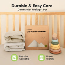 Load image into Gallery viewer, 2-Pack Lyra Muslin Crib Sheets (Greige)
