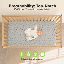 Load image into Gallery viewer, Top-notch breathability with 100% Lyra™ muslin cotton, suitable for all seasons.

