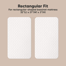 Load image into Gallery viewer, Rectangular Fit - For rectangular-shaped bassinet mattress 32"(L) x 21"(W) x 3"(H)
