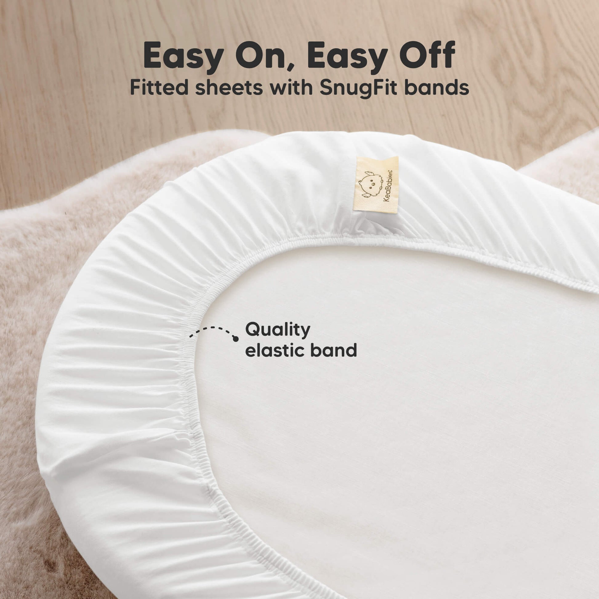 Easy On, Easy Off - Fitted sheets with SnugFit bands (Quality elastic band)
 32413949526202