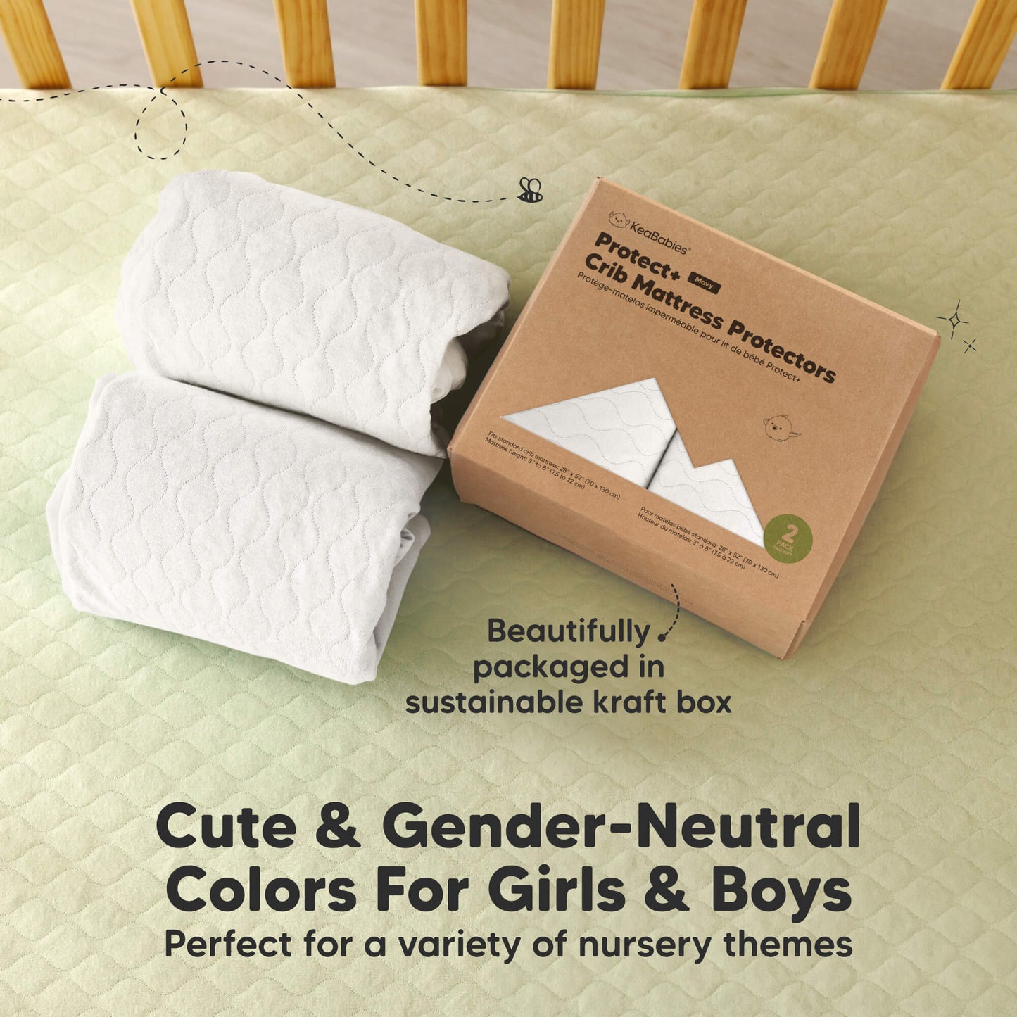 Cute & Gender-Neutral Colors For Girls & Boys. Perfect for a variety of nursery themes

Beautifully packaged in sustainable kraft box 29670868156602