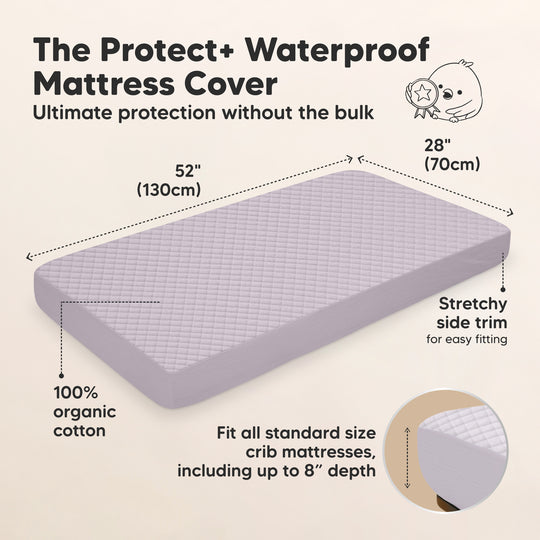 2-Pack Quin Protect+ Waterproof Crib Mattress Protector (Thistle)