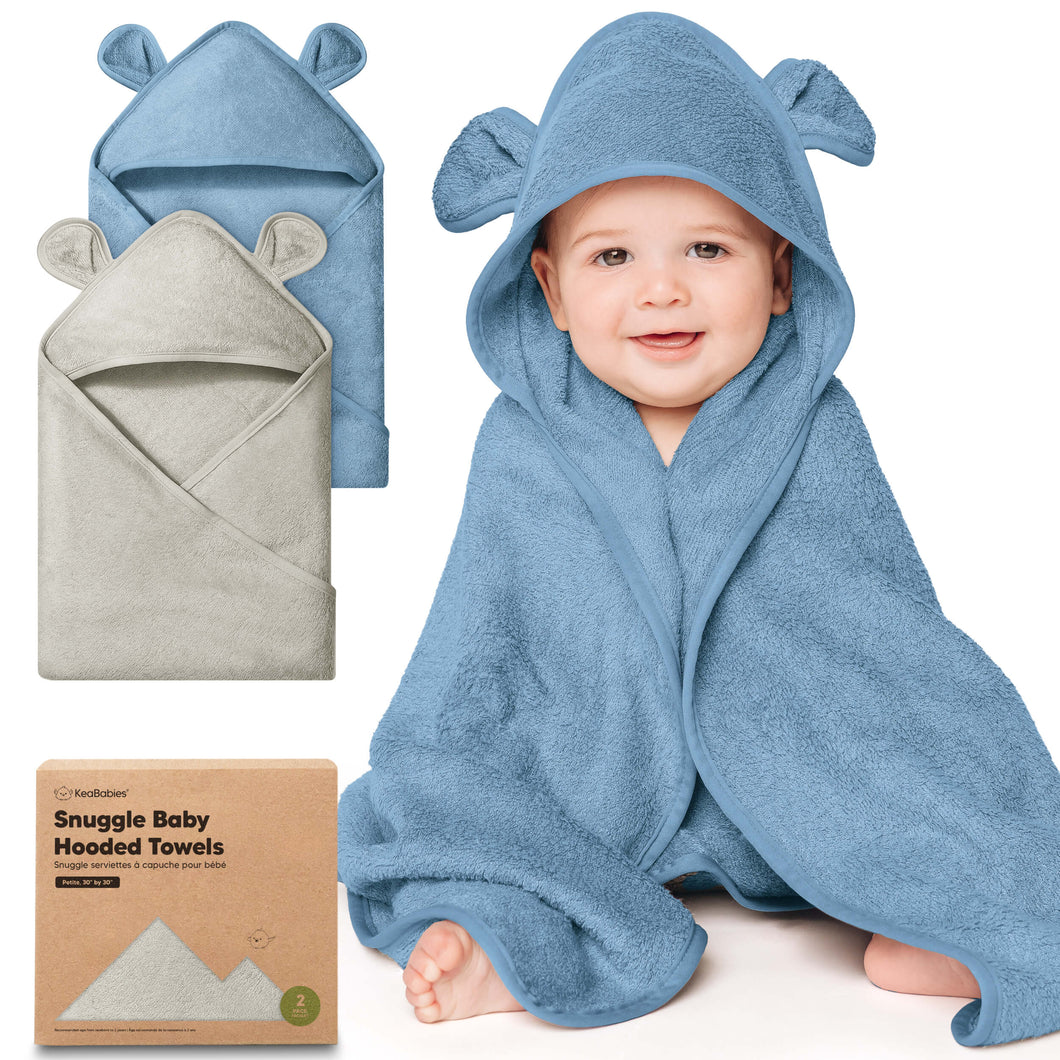 2-Pack Snuggle Hooded Towels (Steel)
