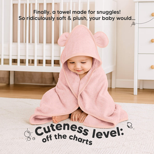 2-Pack Snuggle Hooded Towels (Rose Ivory)