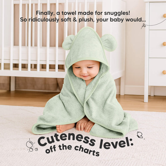 2-Pack Snuggle Hooded Towels (Sage)