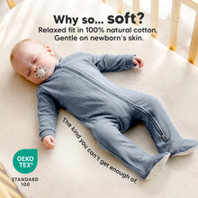 Load image into Gallery viewer, Why so... soft? Relaxed fit in 100% natural cotton, gentle on newborn’s skin. The kind you can’t get enough of.
