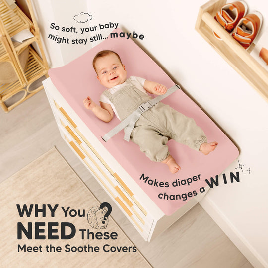 2-Pack Soothe Changing Pad Covers (Rose)